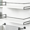 White Floating Shelf & Wall-Mounted Towel Bar (2-in-1)